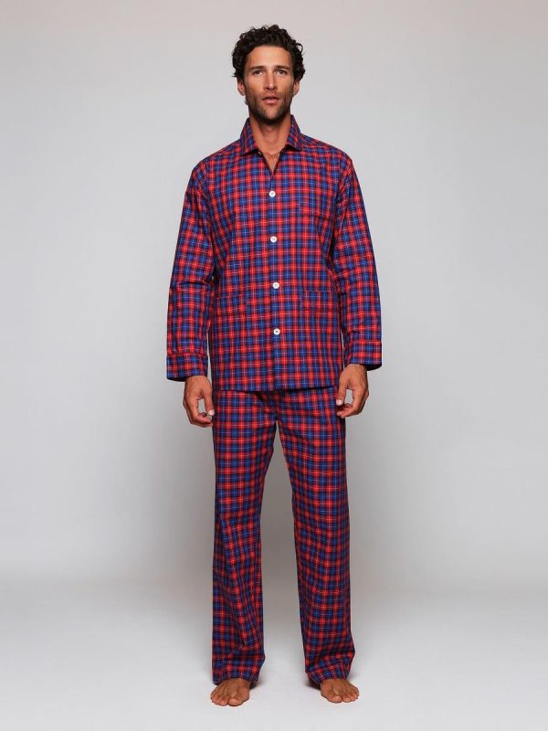 Pijama largo de manga larga de hombre - Rojo