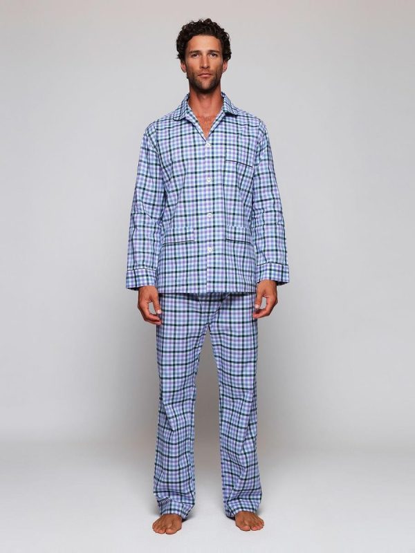 Pijama largo estampado de hombre - Lila
