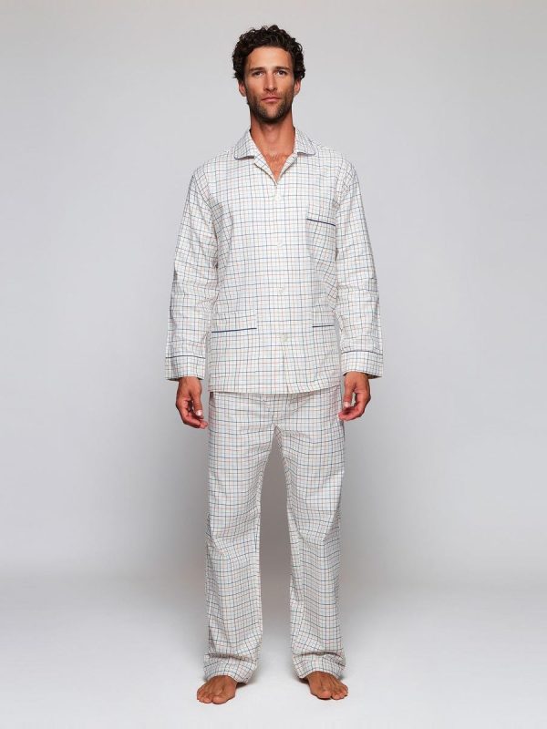 Pijama largo estampado de hombre - Azul