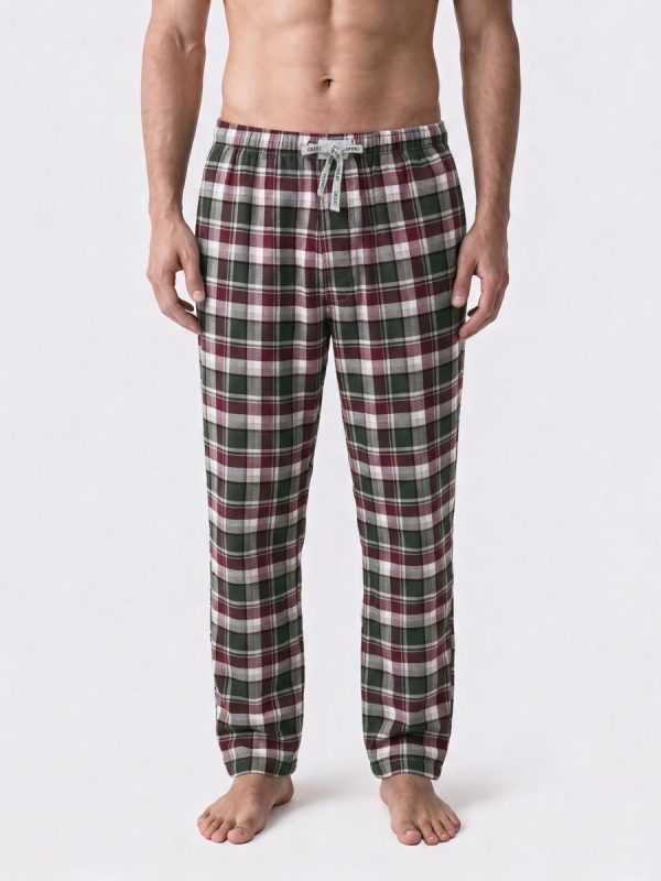 Pantalón franela largo - Verde claro