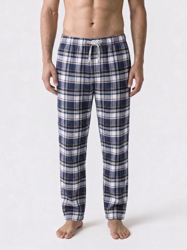 Pantalón franela largo - Marino