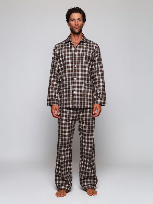 Pijama largo estampado de hombre - Verde militar