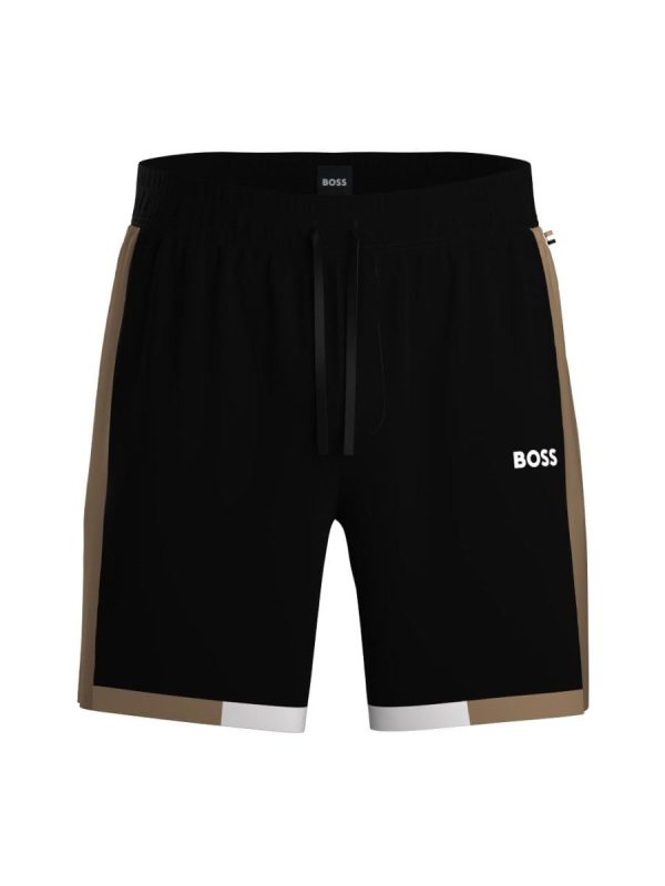 Pantalón corto liso de pijama de hombre - Negro