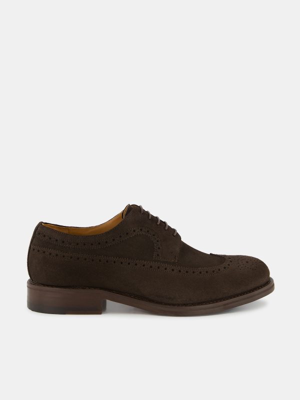 Bluchers de hombre en serraje con pala vega - Marrón oscuro