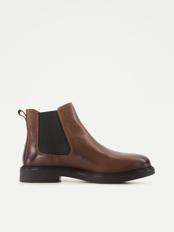 Botas chelsea de hombre en piel lisa - Tostado