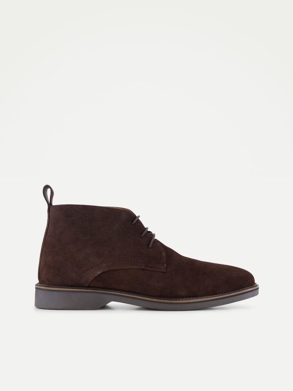 Bota de hombre con cordones y serraje - Marrón