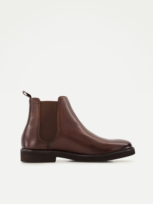 Botas chelsea de hombre en piel lisa - Tostado