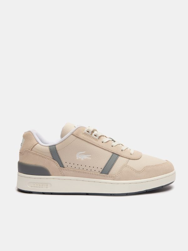 Zapatillas de hombre T-Clip en piel con diseño a tono - Blanco