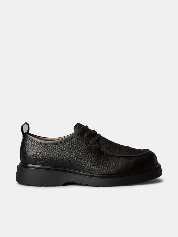 Mocasín vestir de piel - Negro