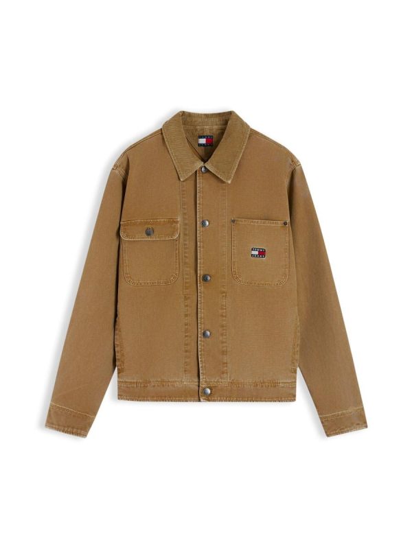 Sobrecamisa TJM Cord Collar Canvas OVS de Tommy Jeans - Beige