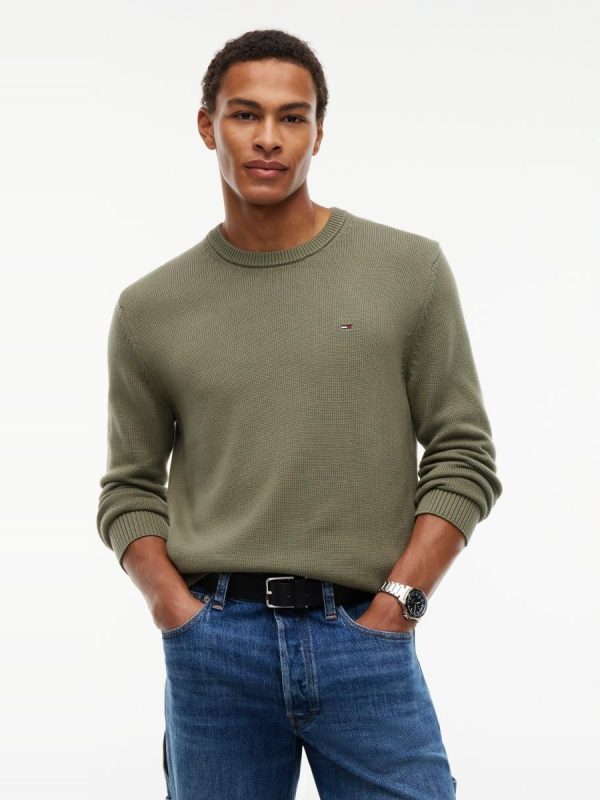 Punto TJM Slim Ess Sweater Ext de Tommy Jeans - Verde militar