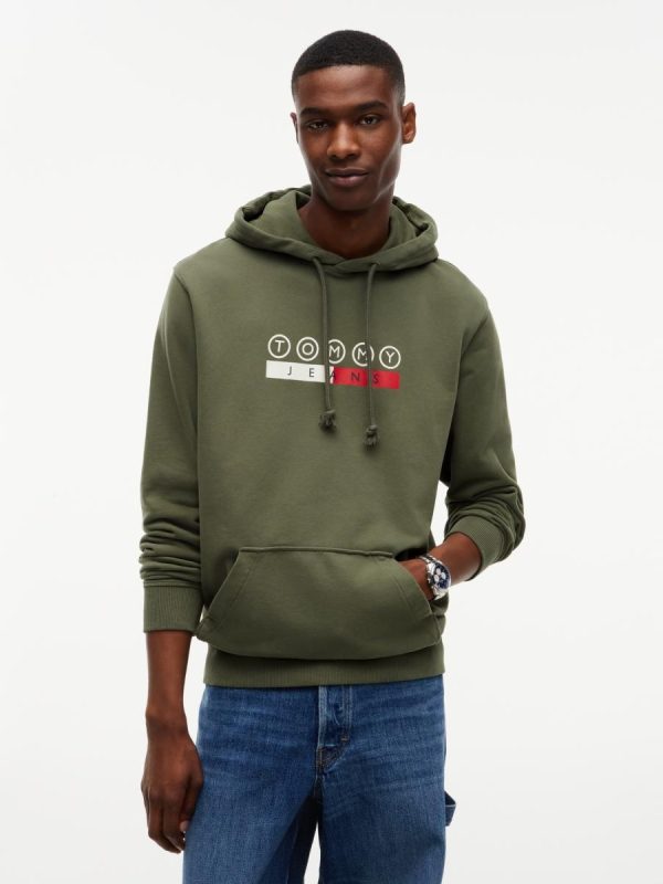 Sudadera con capucha TJM Reg DNA Play de Tommy Jeans - Verde militar