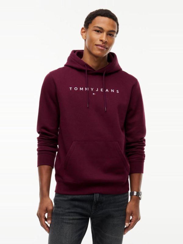 Sudadera con capucha TJM Reg Linear Logo Ext de Tommy Jeans - Burdeos