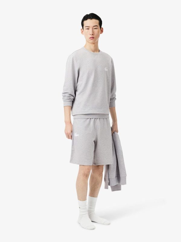 Shorts de estar por casa de polar con logo en la cintura de hombre - Gris claro