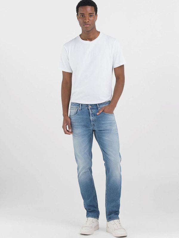Vaquero de hombre recto con bolsillos - Azul