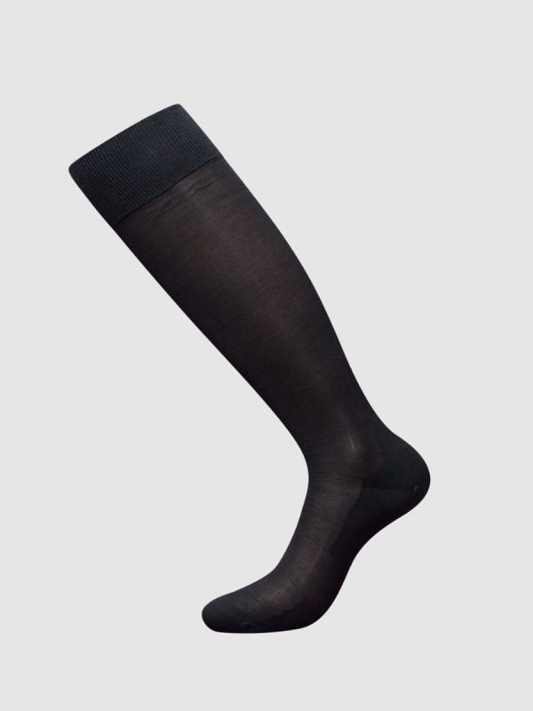 Calcetines altos de hombre ZD granates de hilo de Escocia - Gris oscuro