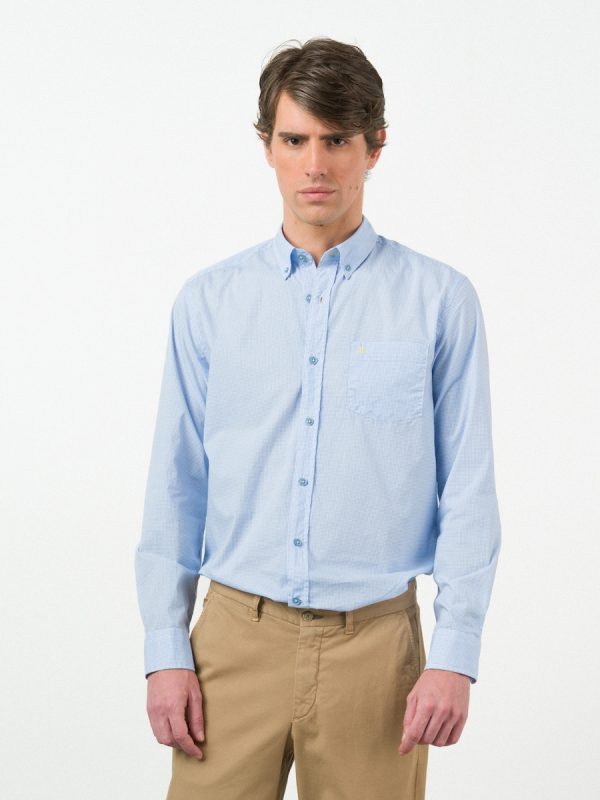 Camisa algodón de hombre regular fit oxford - Azul