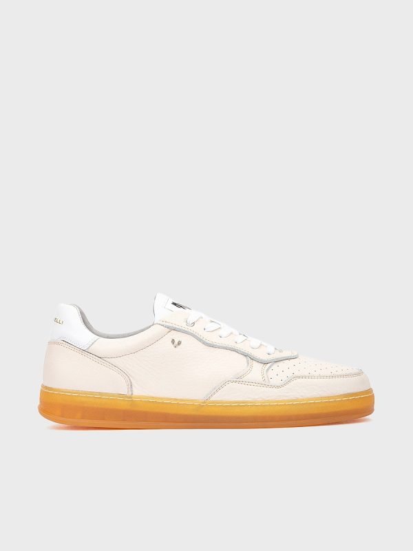 Zapatillas de hombre de piel en color - Blanco
