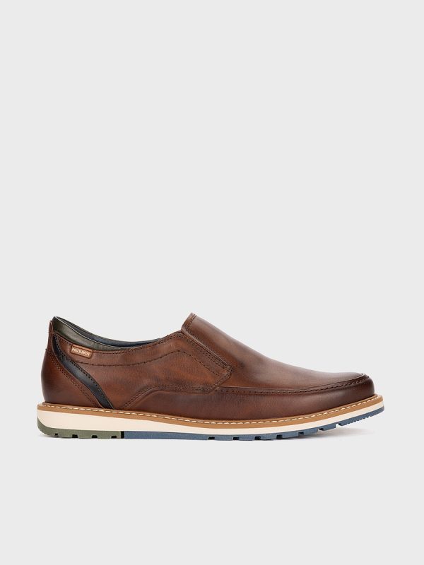Mocasines de hombre de piel con plantilla extraíble - Marrón