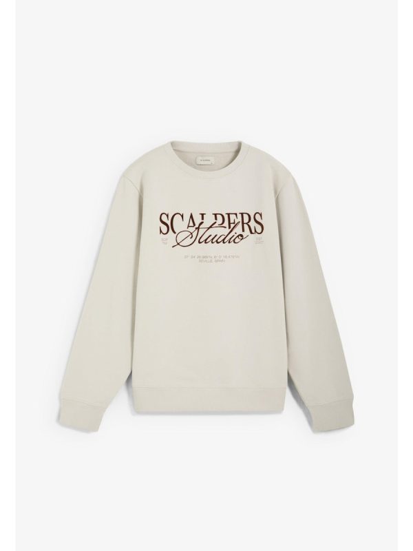 Sudadera de hombre de algodón con estampado frontal - Gris claro